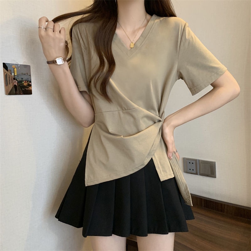 Áo Thun Tay Ngắn Cổ Chữ V Thời Trang Dành Cho Nữ