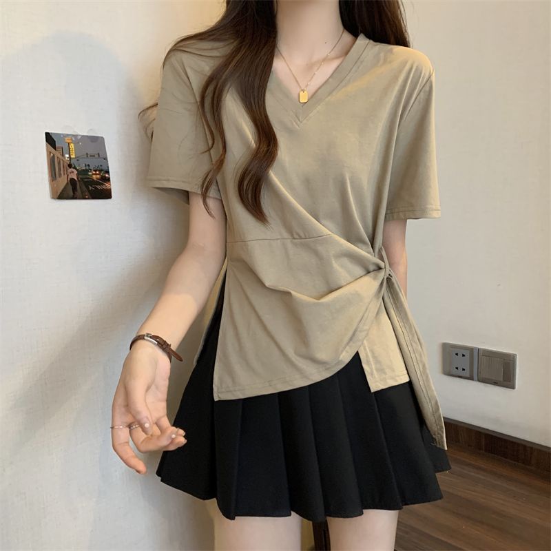 Áo Thun Tay Ngắn Cổ Chữ V Thời Trang Dành Cho Nữ