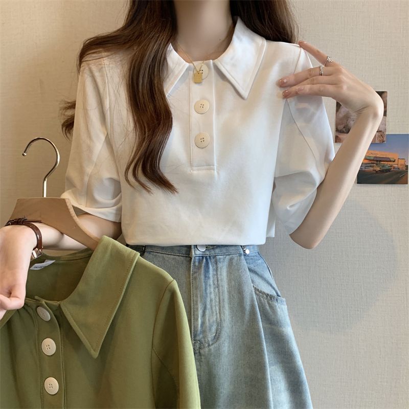Áo Thun polo Ngắn Tay Phong Cách Hàn Quốc Dành Cho Nữ