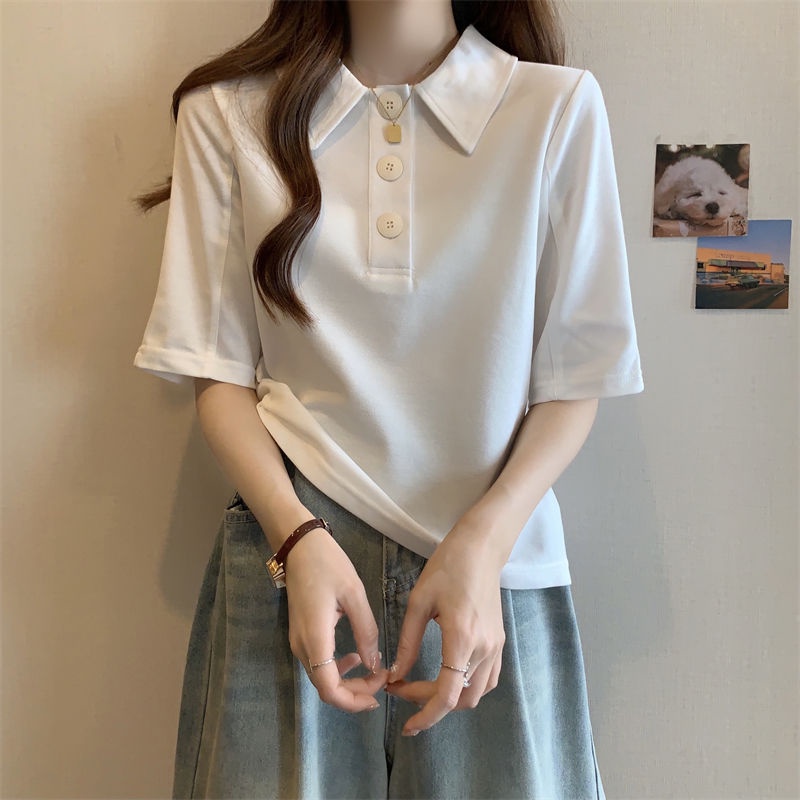 Áo Thun polo Ngắn Tay Phong Cách Hàn Quốc Dành Cho Nữ