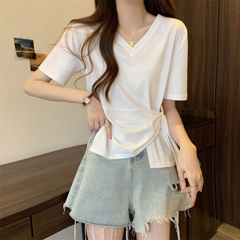 Áo Thun Tay Ngắn Cổ Chữ V Thời Trang Dành Cho Nữ