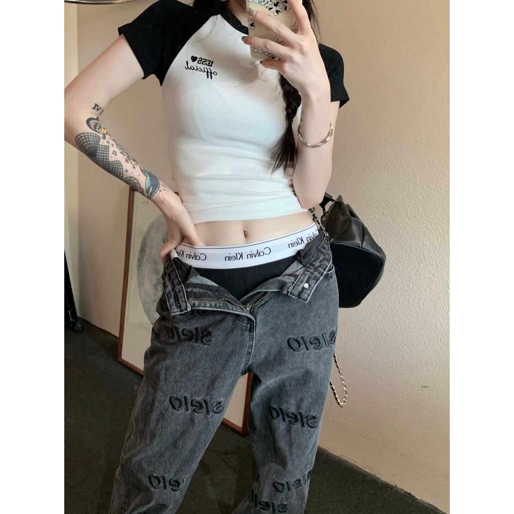 Áo Thun Ngắn Tay Thêu Họa Tiết Phong Cách Mỹ Thời Trang Cho Nữ