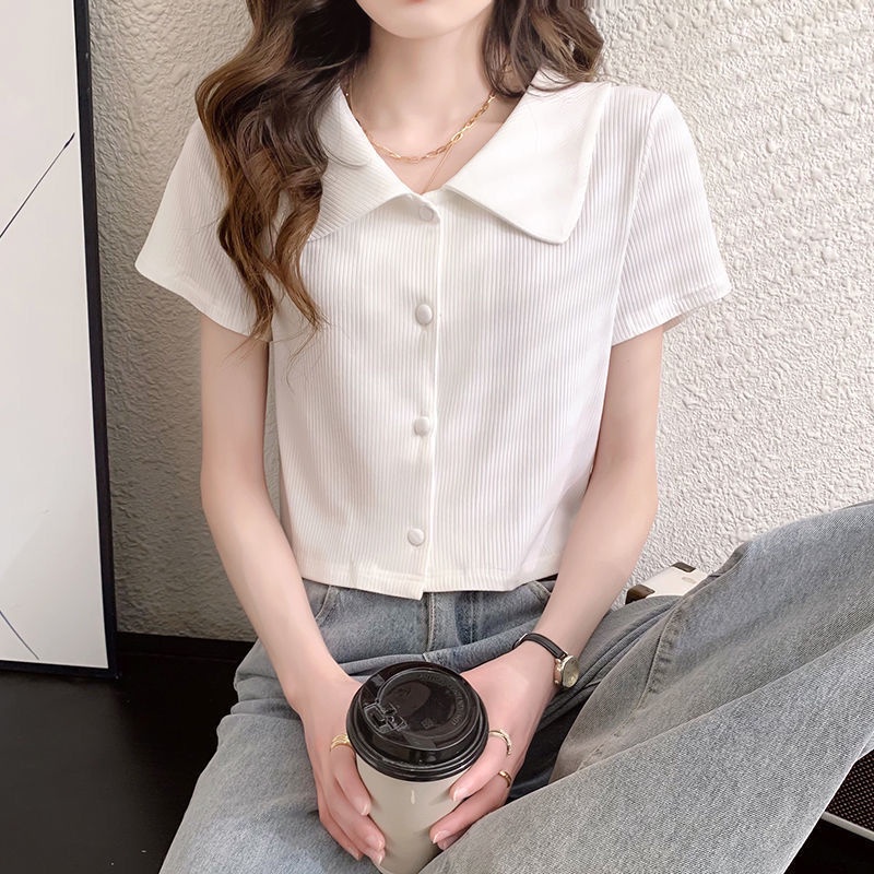 Áo Thun Lụa Ngắn Tay Phong Cách Hàn Quốc Thời Trang Mùa Hè Cho Nữ