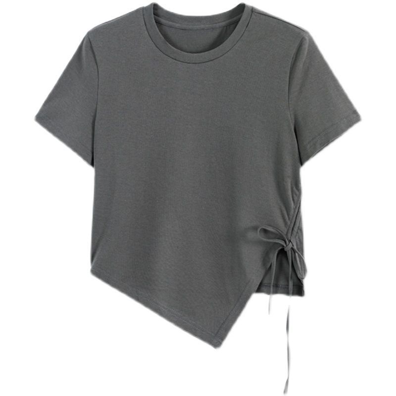 Áo Thun Tay Ngắn Phối Dây Rút Thời Trang Mùa Hè Cho Nữ