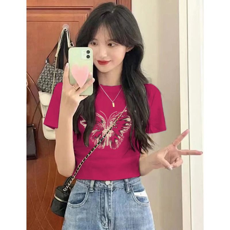 Áo Thun Cotton Ngắn Tay Dáng Ôm Thời Trang Mùa Hè Cho Nữ