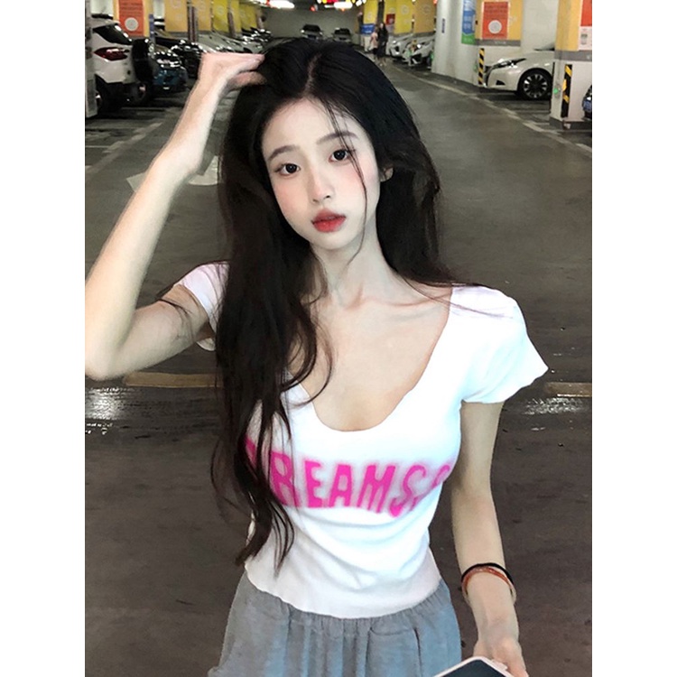 Áo Thun Ngắn Dáng Ôm In Họa Tiết Thời Trang Mùa Hè Thoải Mái Cho Nữ