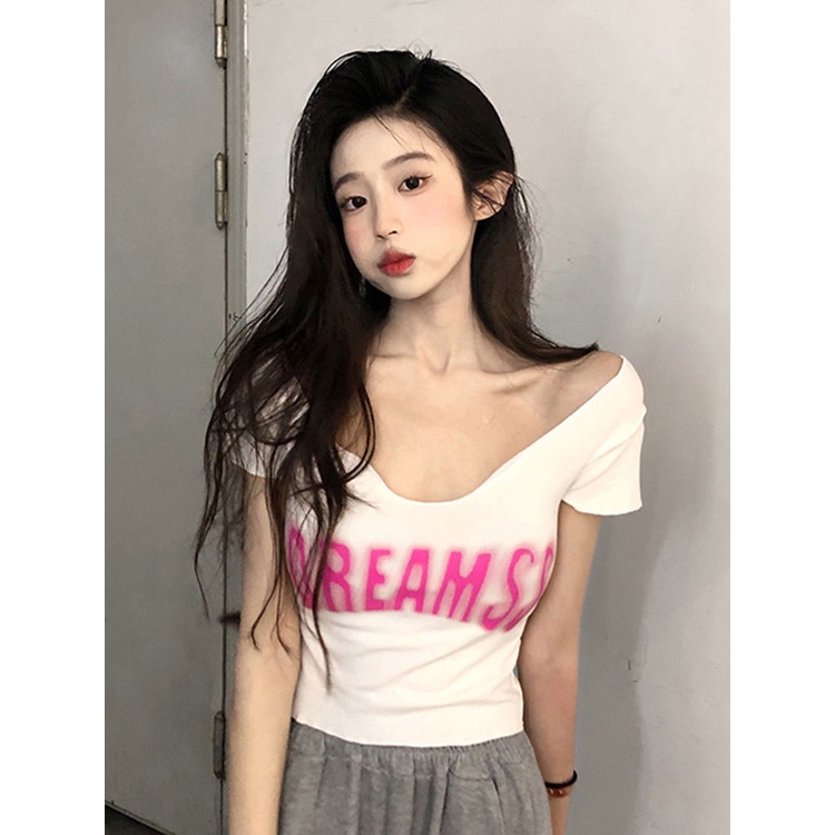 Áo Thun Ngắn Dáng Ôm In Họa Tiết Thời Trang Mùa Hè Thoải Mái Cho Nữ