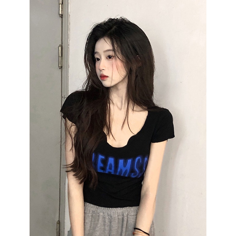 Áo Thun Ngắn Dáng Ôm In Họa Tiết Thời Trang Mùa Hè Thoải Mái Cho Nữ