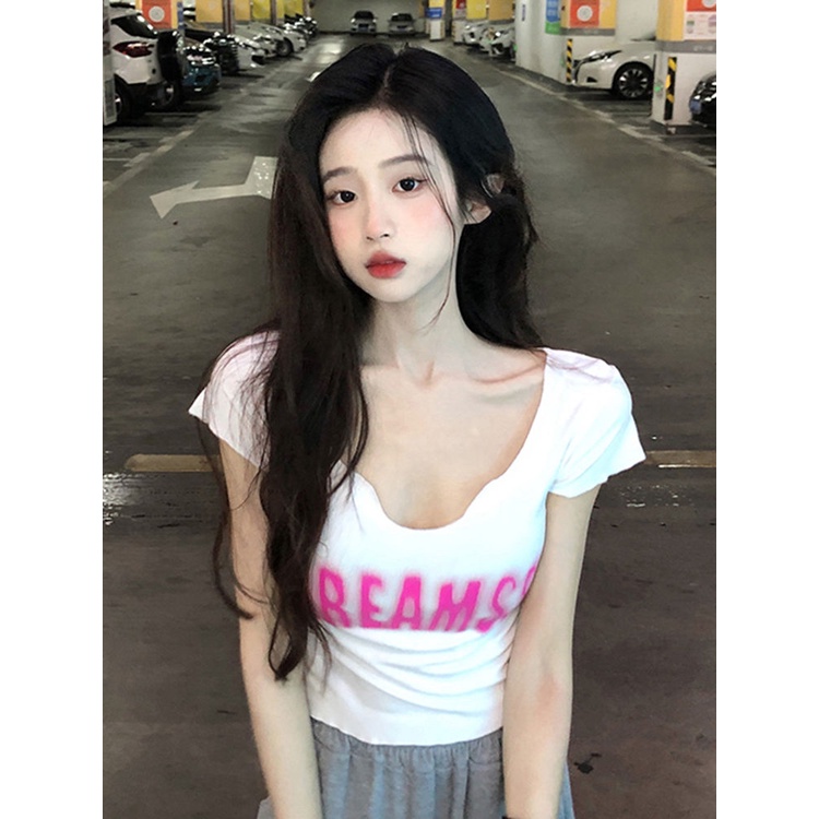 Áo Thun Ngắn Dáng Ôm In Họa Tiết Thời Trang Mùa Hè Thoải Mái Cho Nữ