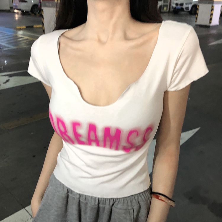 Áo Thun Ngắn Dáng Ôm In Họa Tiết Thời Trang Mùa Hè Thoải Mái Cho Nữ