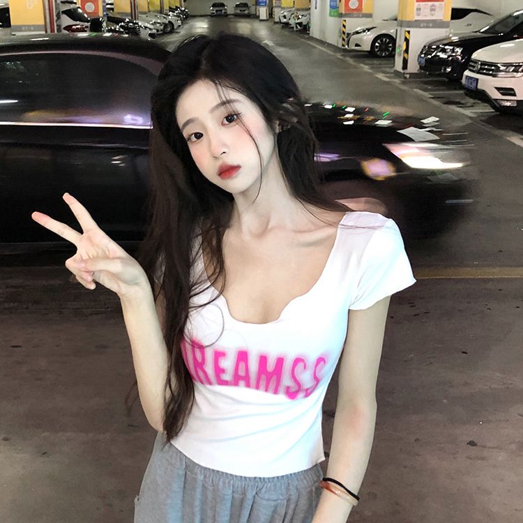 Áo Thun Ngắn Dáng Ôm In Họa Tiết Thời Trang Mùa Hè Thoải Mái Cho Nữ