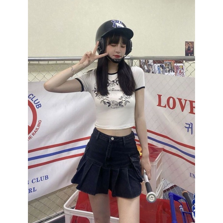 Áo Thun Ngắn Tay Ôm Dáng Phong Cách Âu Mỹ Thời Trang Cho Nữ