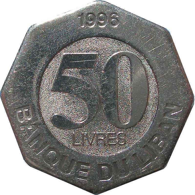 Lebanon mệnh giá 50 livres Liban