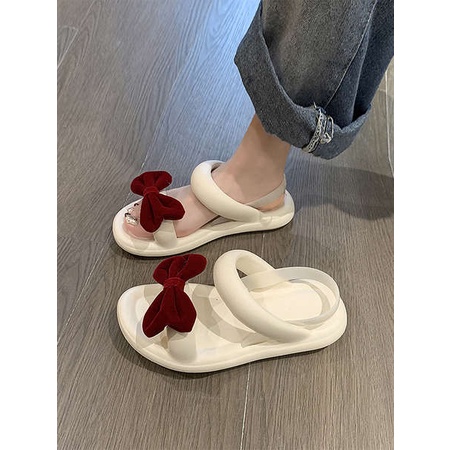 Dép lê nữ thời trang mùa hè 2023 phong cách mới cổ tích nơ