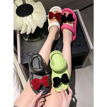 Dép lê nữ thời trang mùa hè 2023 phong cách mới cổ tích nơ