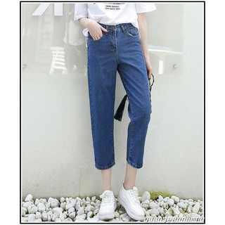Quần jean nữ LỠ QUA GỐI màu xanh đậm siêu xinh Qpp#1-2