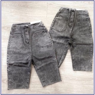 Quần jean ngố lửng 2 cúc - 2 túi bầu mẫu siêu hot - jean giãn nshop329