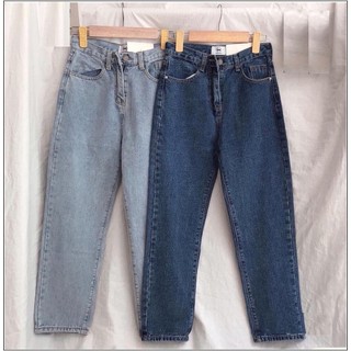 Quần jean nữ BAGGY TRƠN XANH ĐẬM - NHẠT LỬNG htrol ĐƠN GIẢN G333-7
