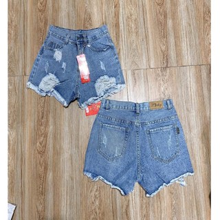 Quần short jean nữ rách 2 bên cào tưa xanh nhạt thời trang Kal669