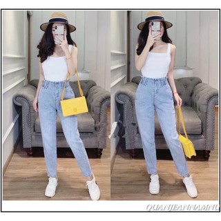 Quần jean nữ BAGGY LƯNG THUN xanh nhạt BG9883 -MS3