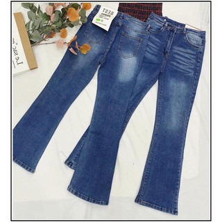 Quần jean nữ ỐNG LOE MÀU XANH VỪA LOANG VÂN chất jean co giãn tốt LOEVÂN-T s3-6
