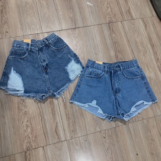 Quần short jean nữ rách hai bên l96