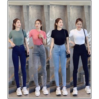 Quần jean nữ lưng cao ĐAI TRƠN mẫu mới nhất - không có túi trước, jean giãn xịn 2/10h1726