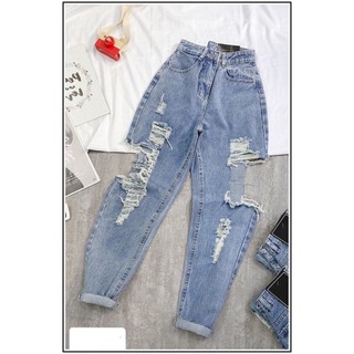 Quần jean nữ baggy rách hở hai đùi phong cách siêu bụi vv2/10-1