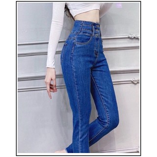 Quần jean nữ lưng siêu cao 3 CÚC Siêu Đẹp bảng size 26-34 chất jean giãn tốt 3h0-82