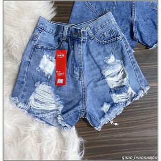 Quần short jean nữ XANH RÁCH 2-2/3 thời trang ( HÌNH THẬT ) F2-3#02