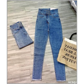 Quần jean nữ lưng SIÊU cao 3 CÚC GÀI CÓ SIZE ĐẠI  siêu hắc lưng cao chất jean giãn tốt tôn giáng 3Cs26