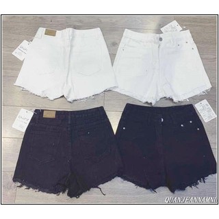 Quần short jean nữ TRẮNG -ĐEN-XANH NHẠT, TRƠN TUA LAI -BB-#H6