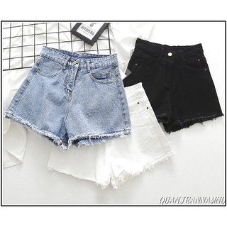 Quần short jean nữ TRẮNG -ĐEN-XANH NHẠT, TRƠN TUA LAI -BB#00