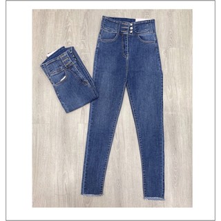 Quần jean nữ lưng siêu cao phối 3 CÚC TRƯỚC CÓ SIZE ĐẠI siêu hot trend 333- 185 / 7