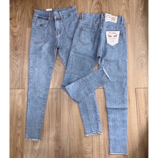 Quần jean nữ LẮP MIỆNG TÚI KIỂU 1 BÊN hai cúc trước ( LƯNG SIÊU CAO ) màu xanh nhạt ( 26-30 ) MD3D5