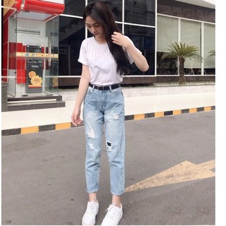 quần jean nữ dáng baggy mFs2 10 ( ĐẮP 1 MIẾNG ĐEN )