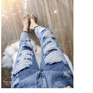 Quần jean nữ baggy rách thời trang 3049 Ns0003