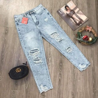 QUẦN JEAN NỮ BAGGY RÁCH NHIỀU 3088 (K GIÃN) MD03