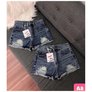 QUẦN SHORT JEAN NỮ XANH NHẠT RÁCH 2 BÊN RS201