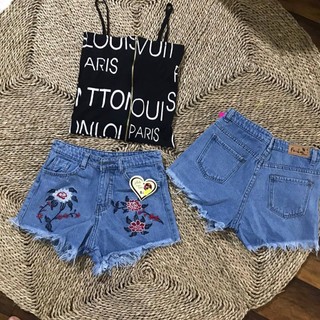 QUẦN SHORT JEAN NỮ THÊU HOA MS2