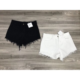 QUẦN SHORT JEAN NỮ ĐEN TRẮNG A2