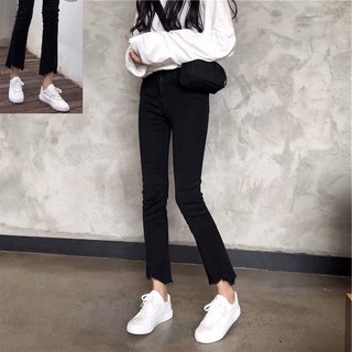 quần jean nữ ống loe màu đen xịn af1