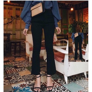 quần jean nữ ống loe xịn co giãn màu đen 1k