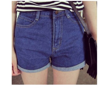 quần short jean nữ xanh trơn SĂN LAI đơn giản dễ phối đồ A43