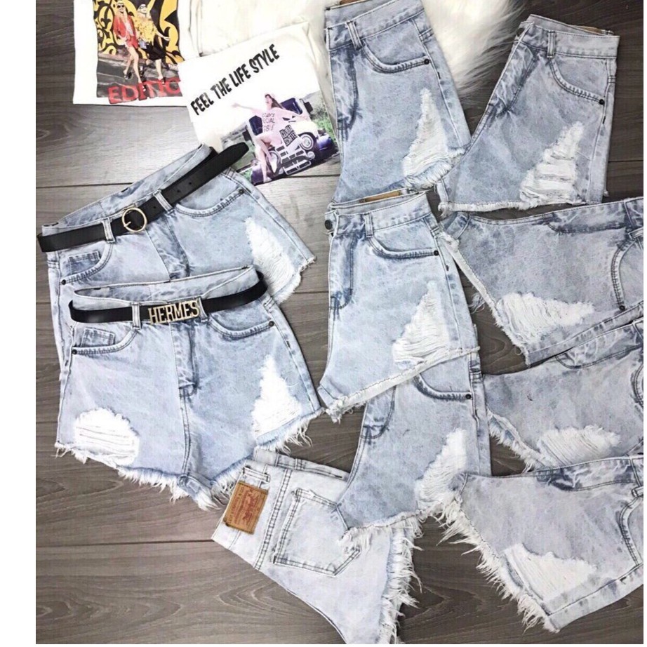 quần short jean nữ rách HAI BÊN 546.4G