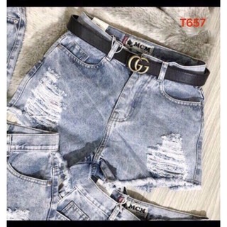 quần short jean nữ RÁCH 2 BÊN 546.009