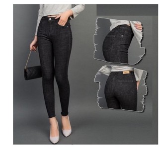 QUẦN JEAN NỮ LƯNG CAO ĐEN CHẤM TIÊU TRƠN basic thời trang cơ bản dễ phối đồ CHẤT JEAN GIÃN TỐT 04