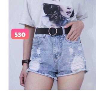Quần short jean nữ rách hai bên 2 râu trên 32b