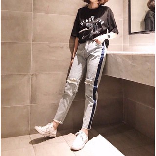 quần jean nữ SỌC HÔNG RÁCH GỐI cực đẹp 07.22