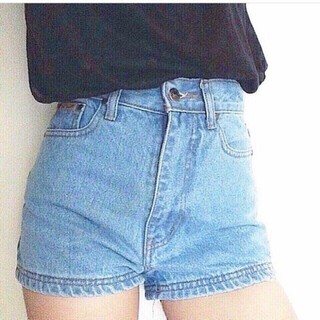 quần short jean nữ trơn xanh nhạt săn lai không tua (QSN3)